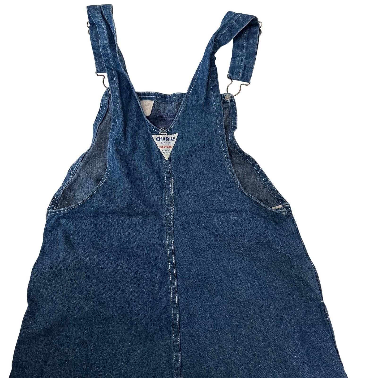 Vintage OshKosh Bgosh Canvasbacks Denim Overall Dress Embroidered VJP Size 11