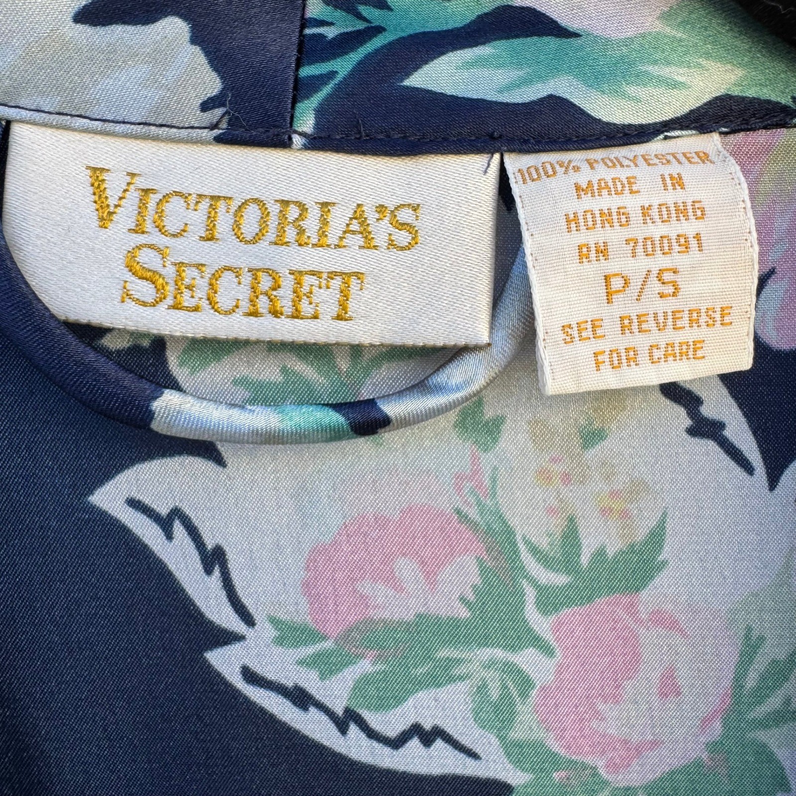 Victorias Secret Vintage Regency Floral Satin Robe Cottagecore Coquette NO BELT