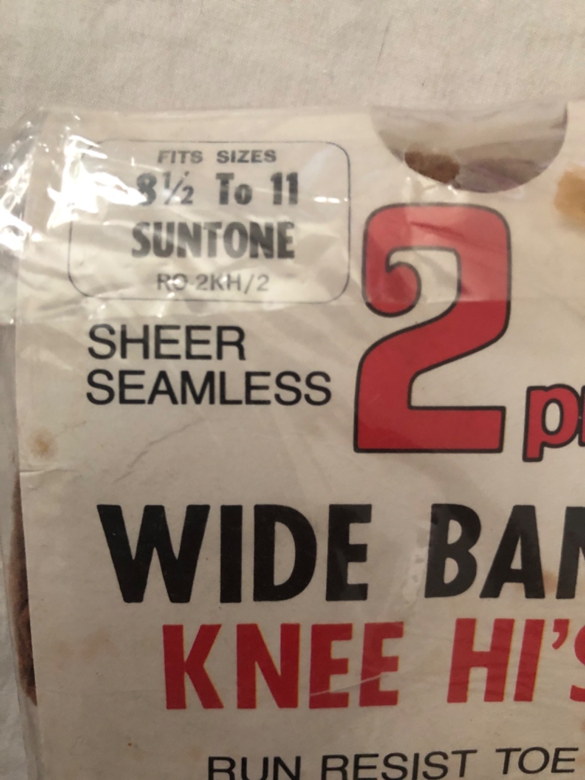 Size 8 1/2 to 11 Vintage KMart Queen Size Total Wide Band Knee High Stockings