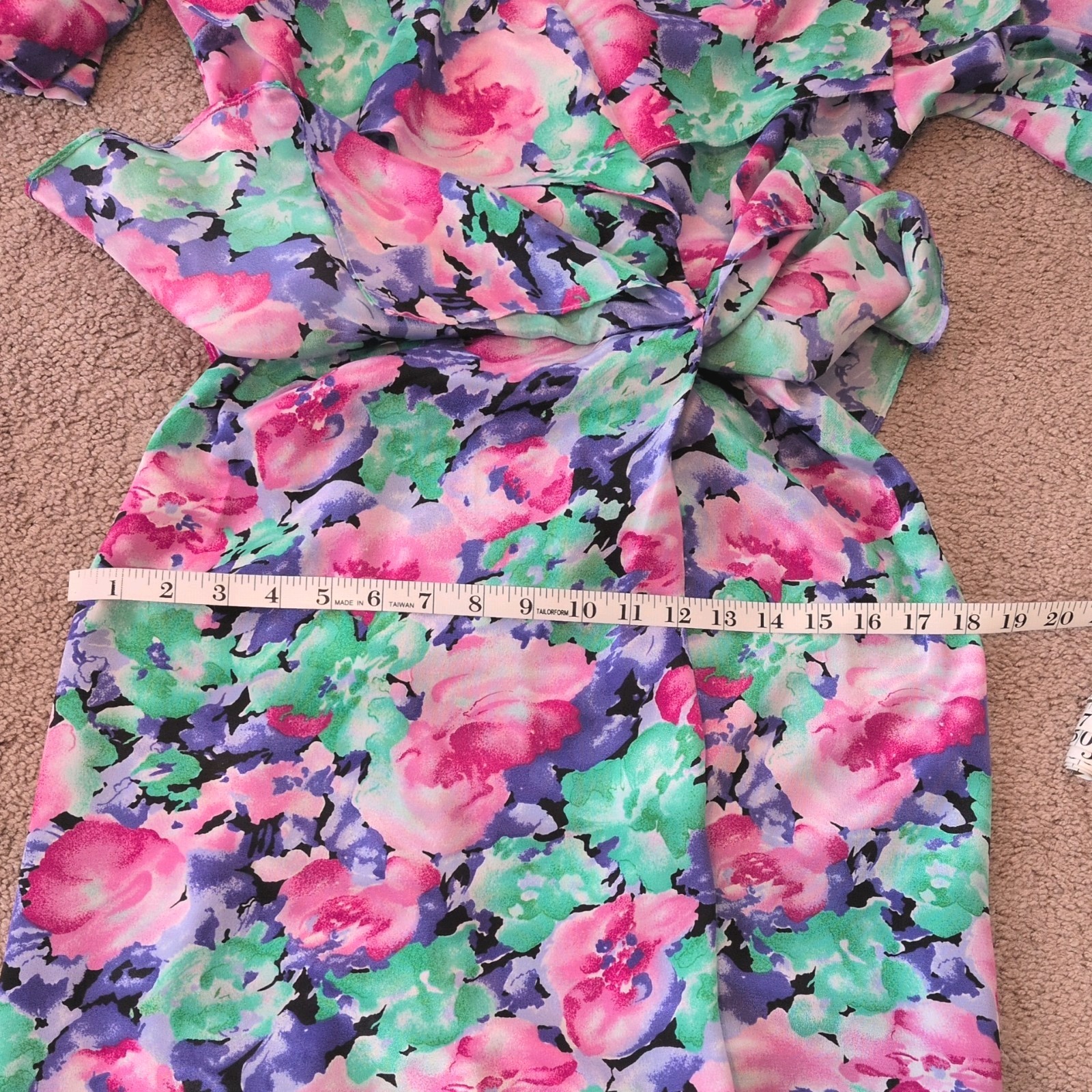 1940s Style Flowered 80s Dress