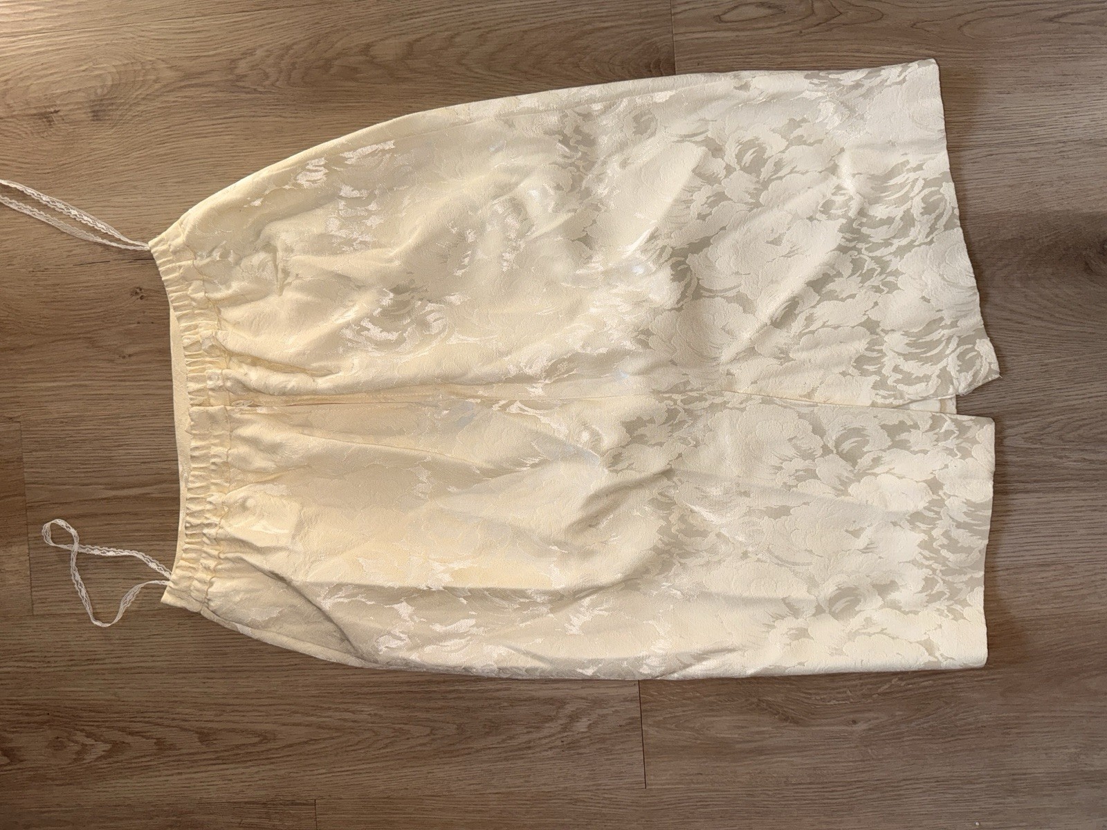 Vintage 1980s Karen Lawrence Ivory Brocade Beaded Sequin Blazer & Skirt Set XL
