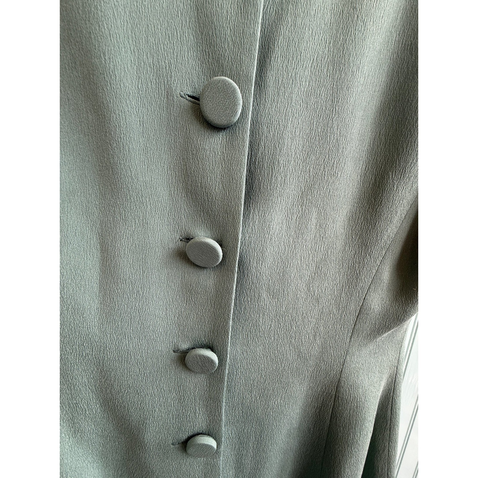 VTG Preview Collection Teal 100% Silk Button Back Sheath Dress 6 Wedding Guest