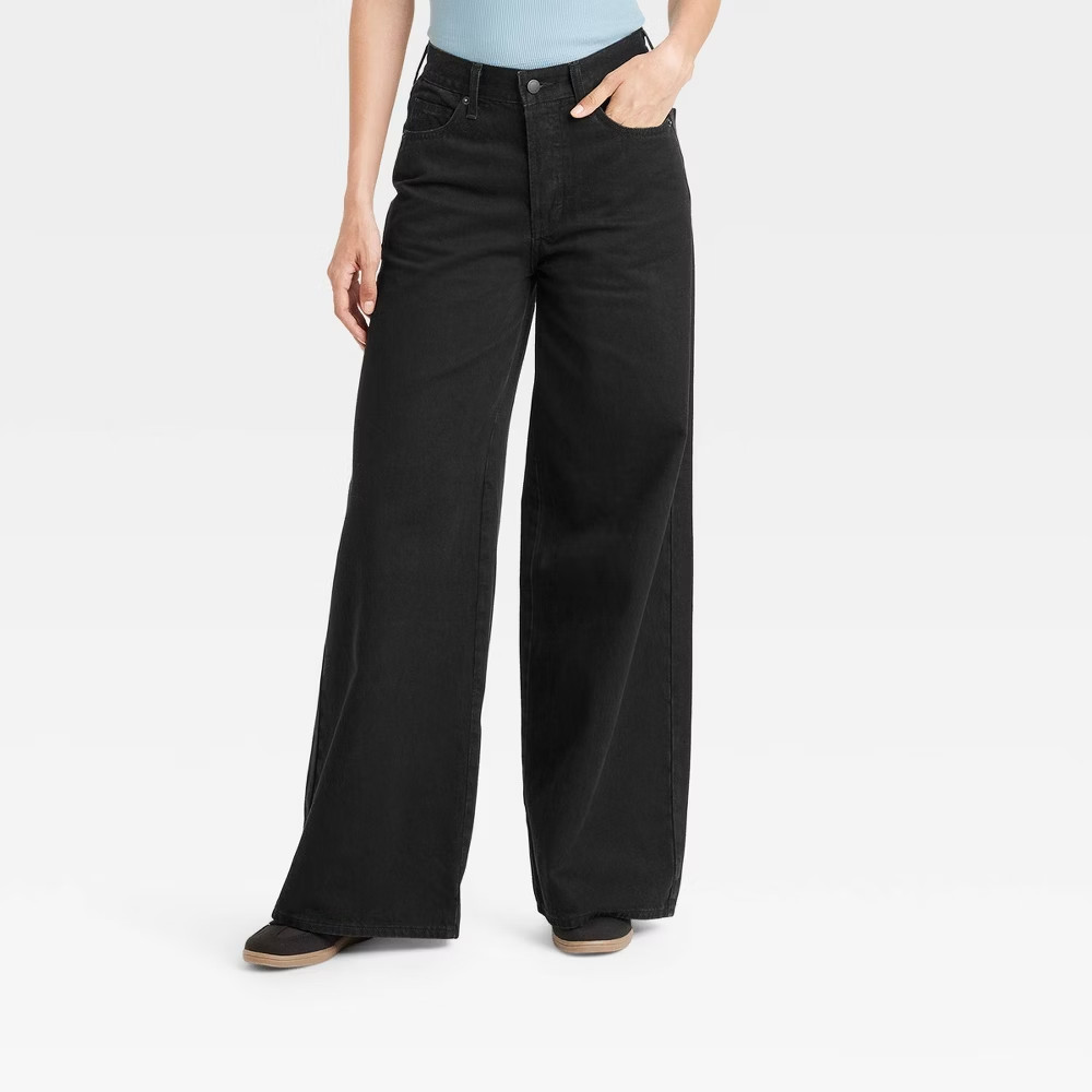 Universal Thread Women’s Mid Rise Relaxed Fit Wide Leg Full Wide-Leg Jeans