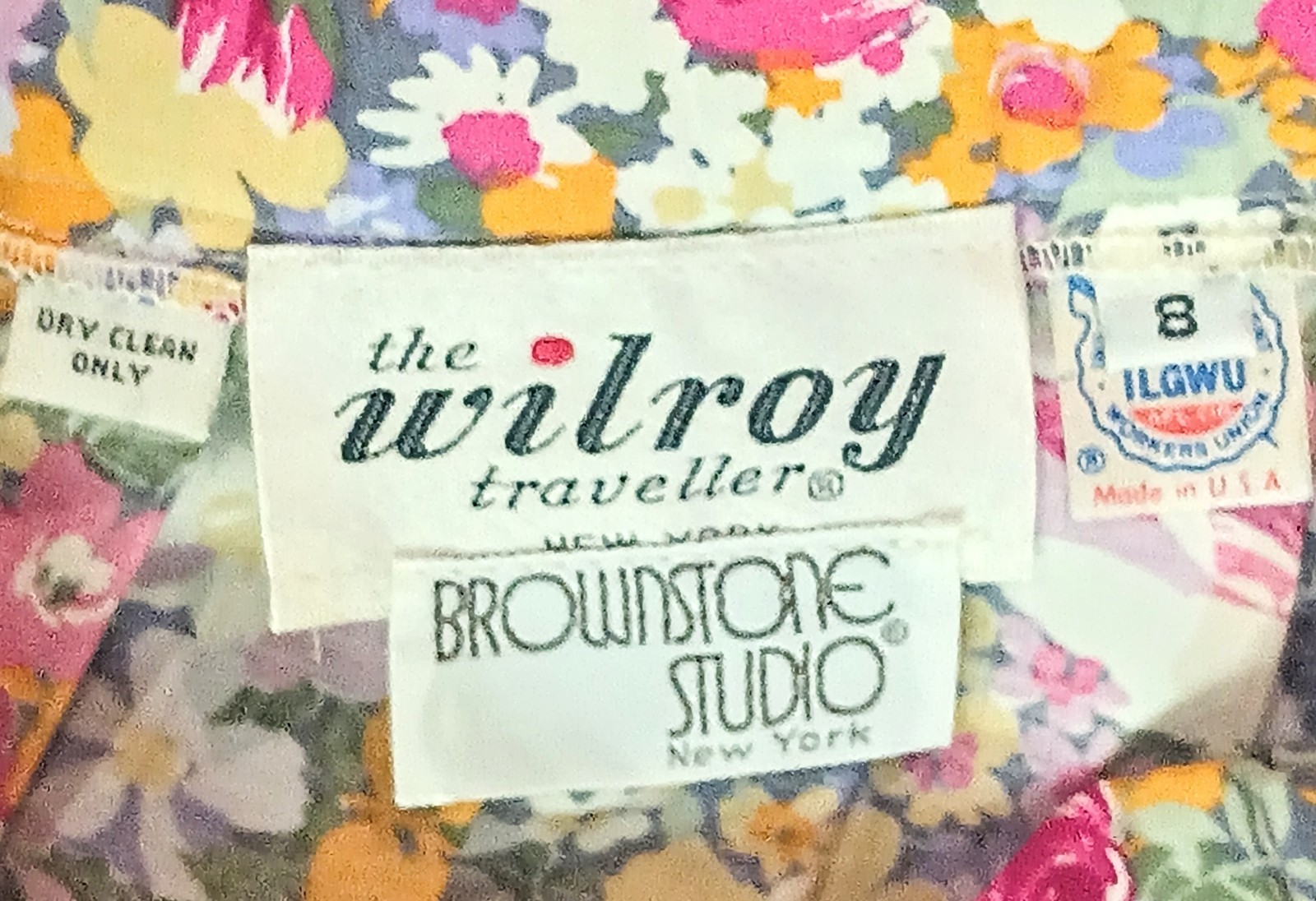 Vintage Wilroy Traveller Brownstone Floral Dress 3-Piece Outfit Sz 8 Free Ship