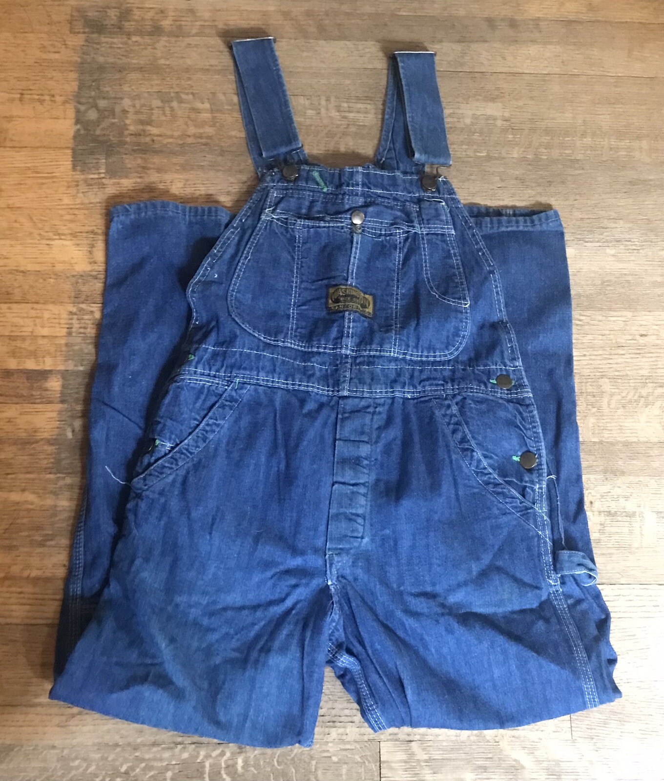Vintage Washington DEE CEE SANFORIZED Blue Denim Overalls, Petite