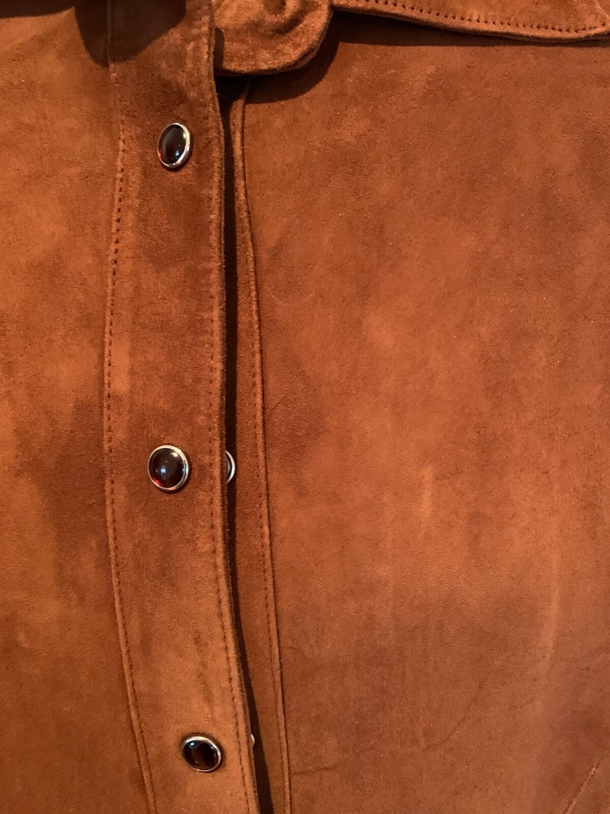 Vintage Designer Suede Jacket, Snap Front, Soft as Butter, Rust color, Size L