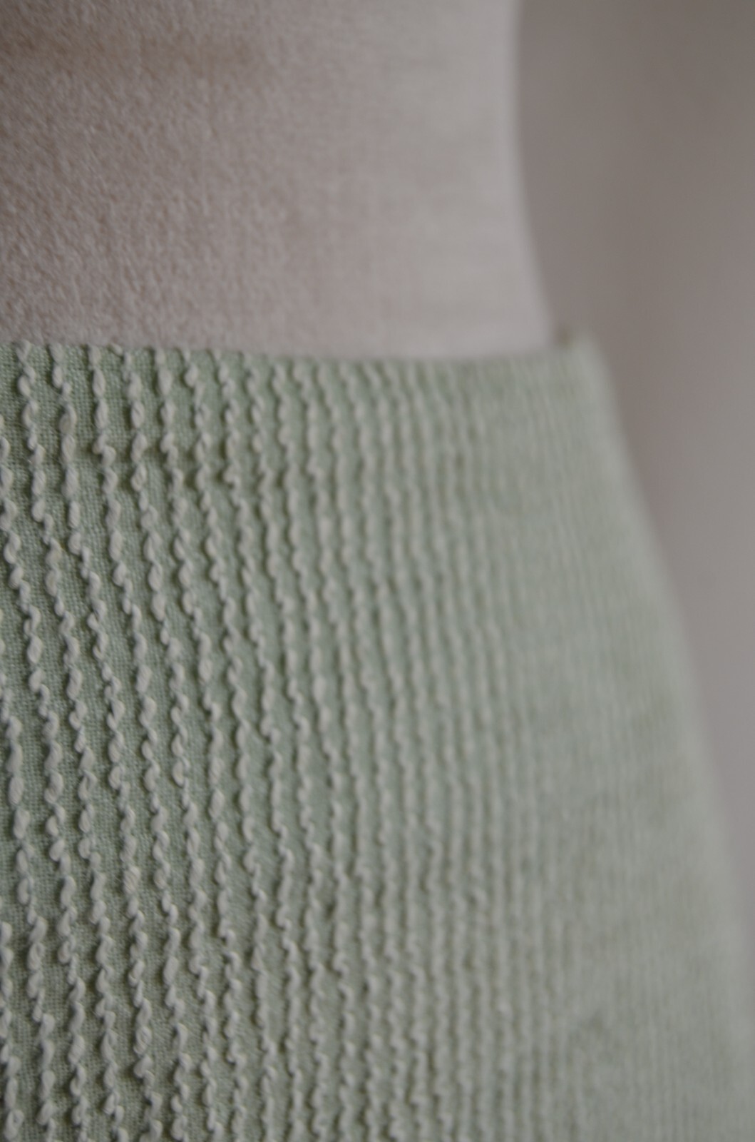 Versace V2 1973 green pastel straight skirt with texture