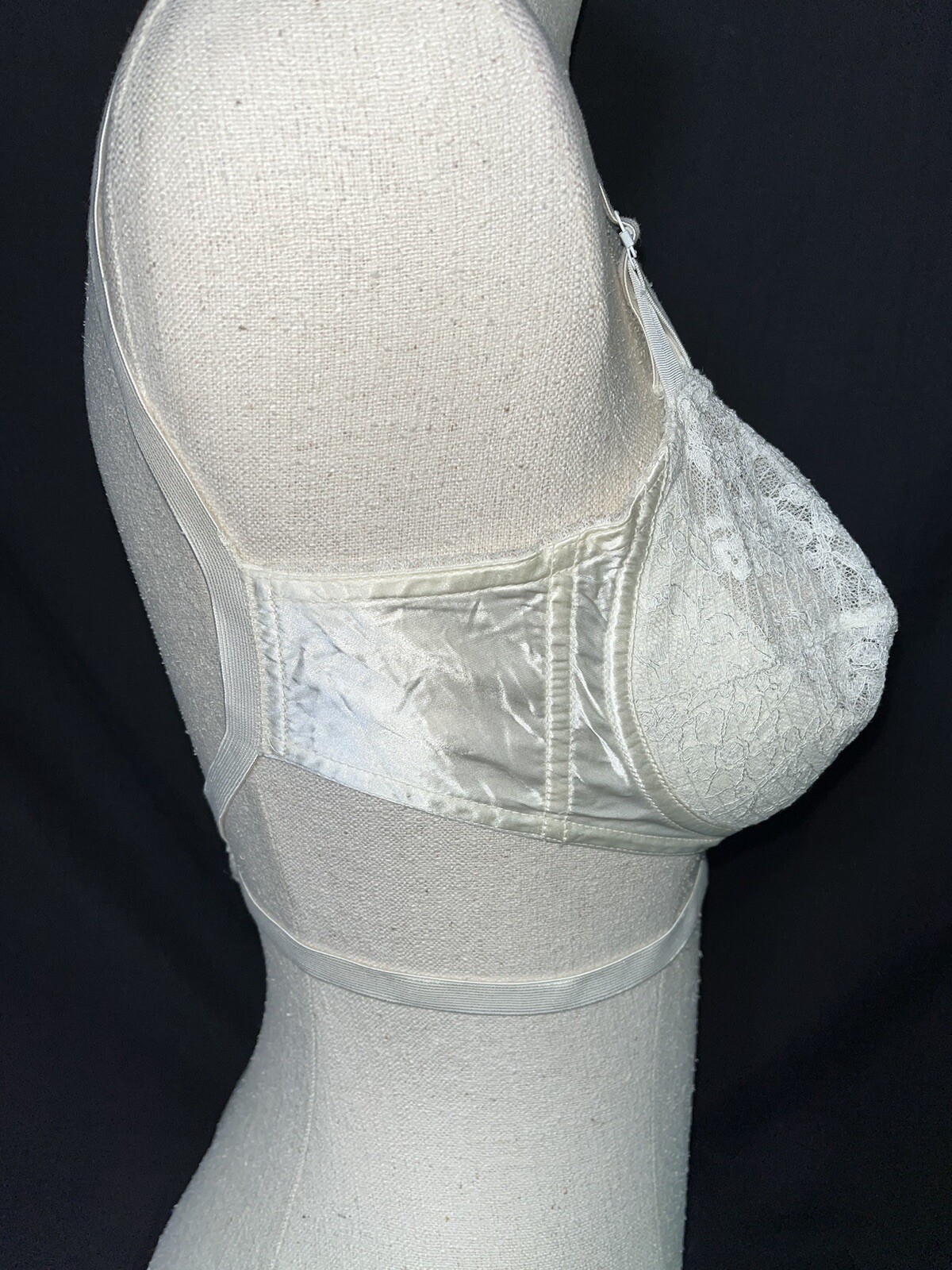 Vtg 50’s Bra Circle Stitch Hollywood Vassarette Backless Petal Pusher White 36B