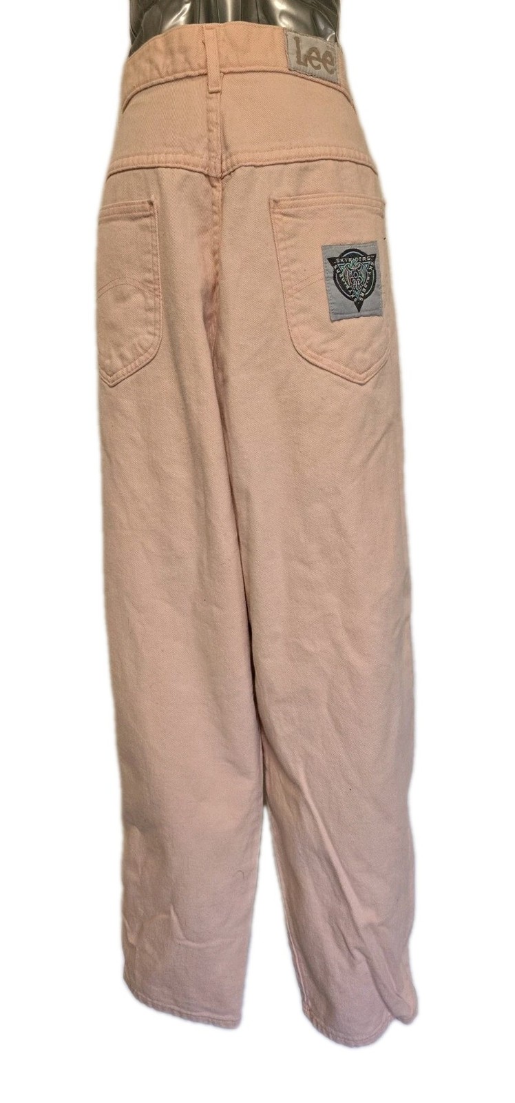 Vintage Lee Sky Rider Jeans Womens High Rise Pleated Size 14 Petite Pink