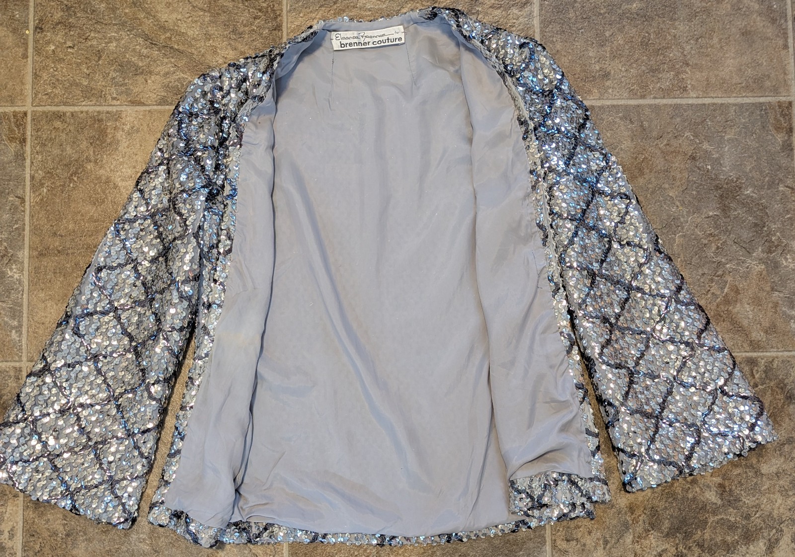 Vintage Eleanor Brenner Couture for Hovland Swanson Sequined Jacket 70s MCM