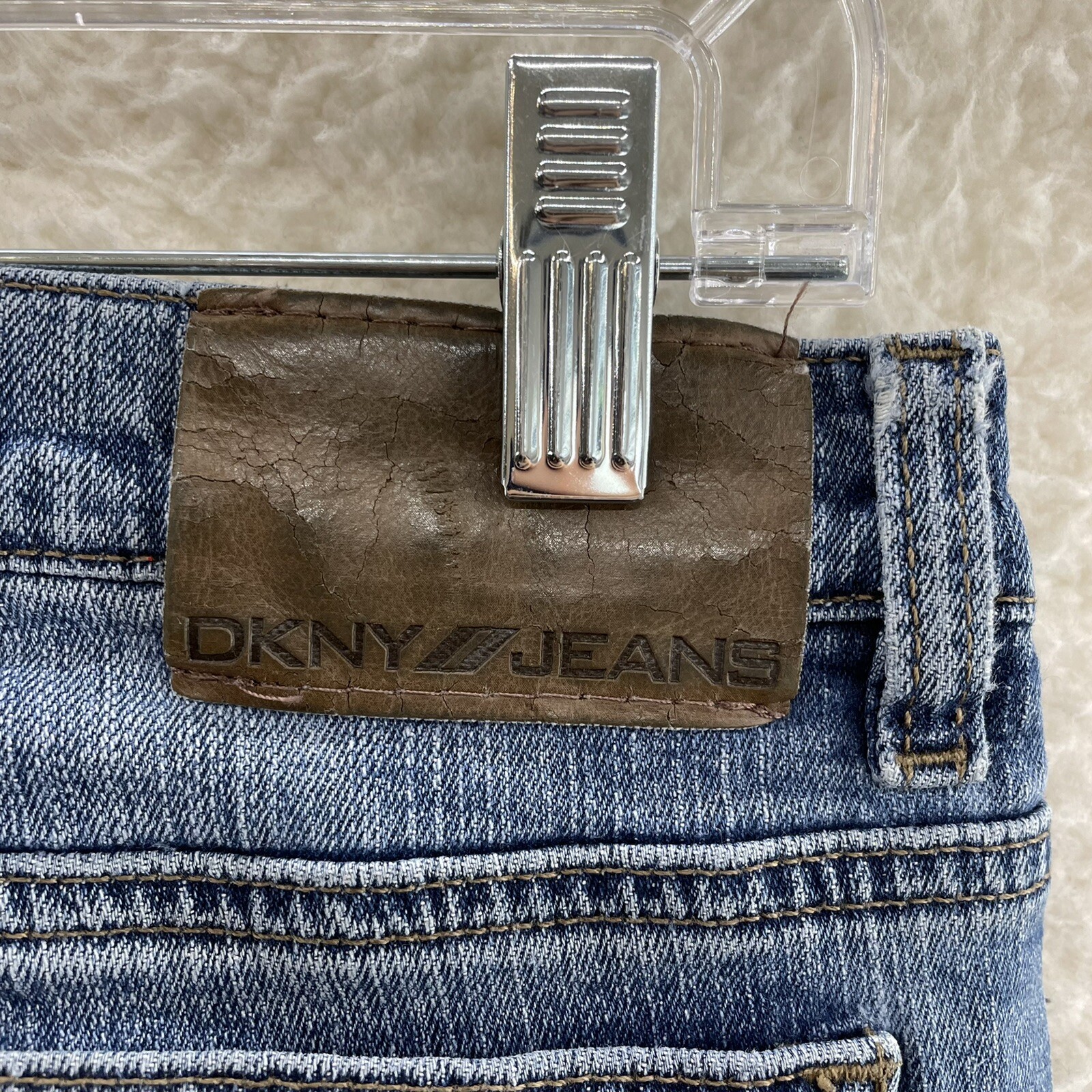 Y2K Vintage DKNY Jeans 6 8 27 28 Bootcut Flare Mid Rise Stretch Medium Wash