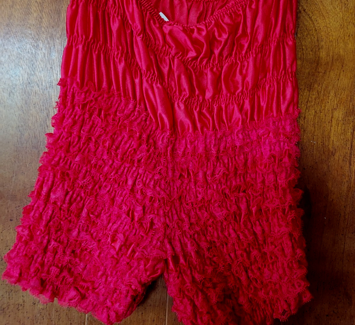 Vintage Sam’s red Bloomer large Ruffle Rhumba Pettipants Square Dance Shorts