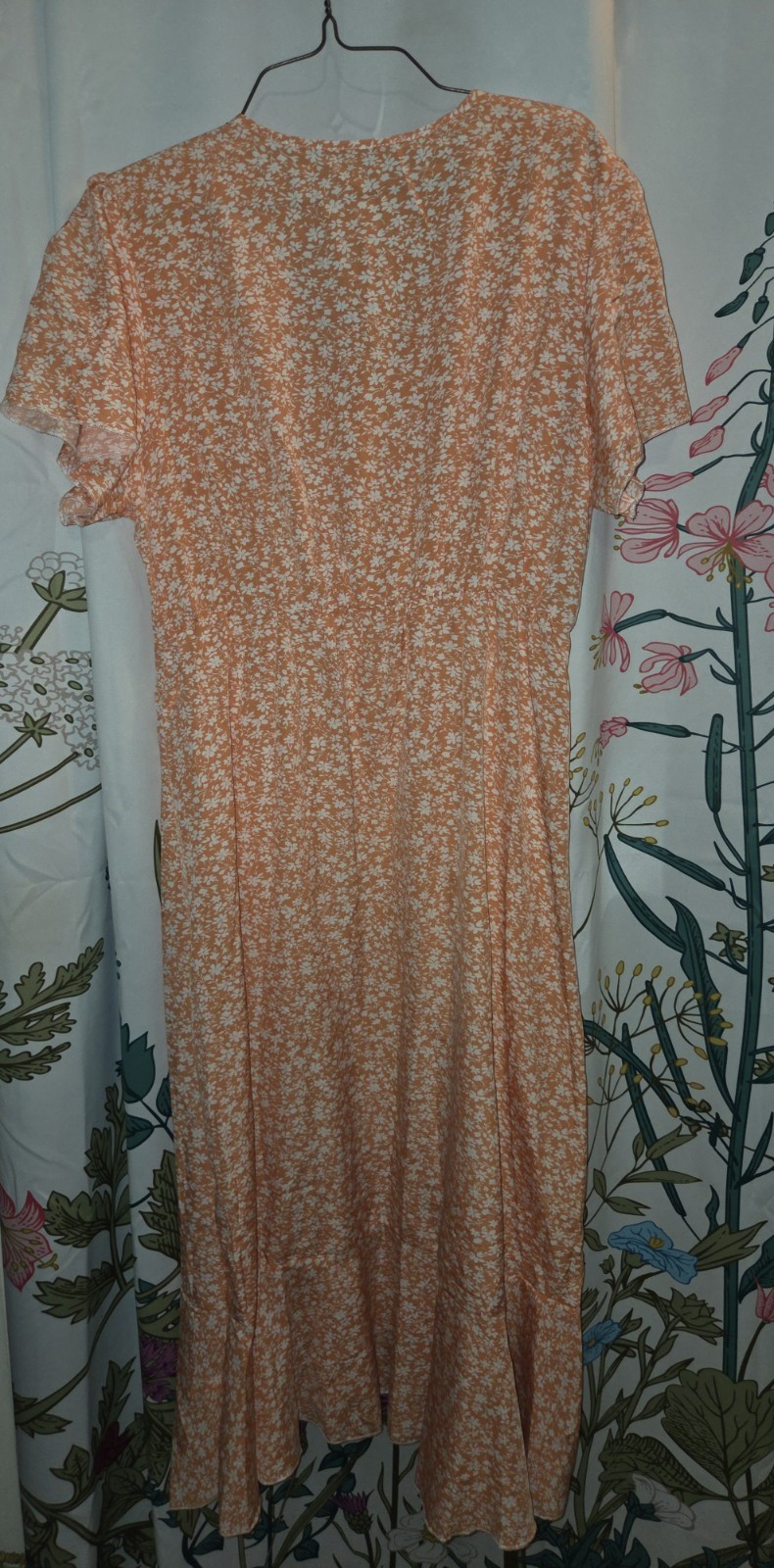 Womens XL Bohemian Floral Sundress Orange