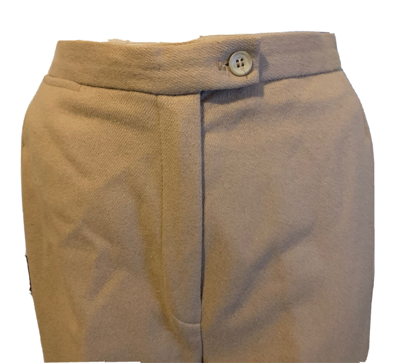 VINTAGE PANTS WOOL HIGH WAIST GORDON of PHILADELPHIA TAN FLAT FRONT LINED