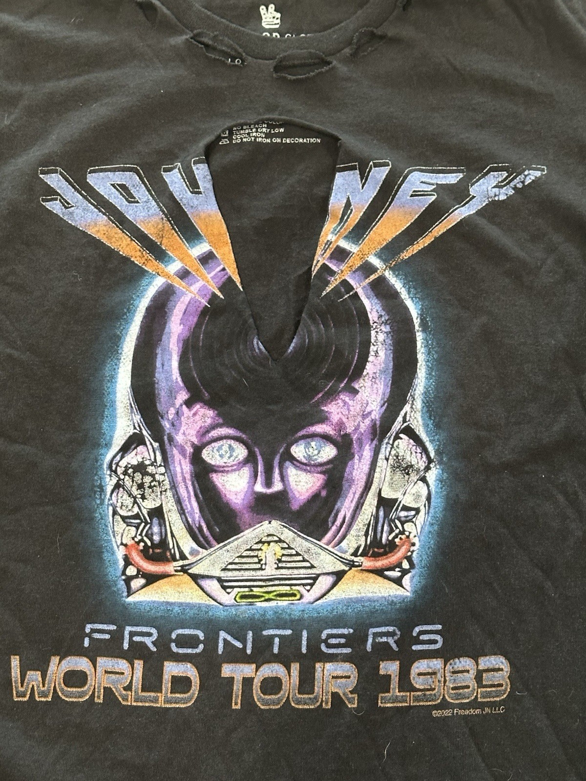Junk Food Band Tee Journey World Tour 1983 Handmade Distressed