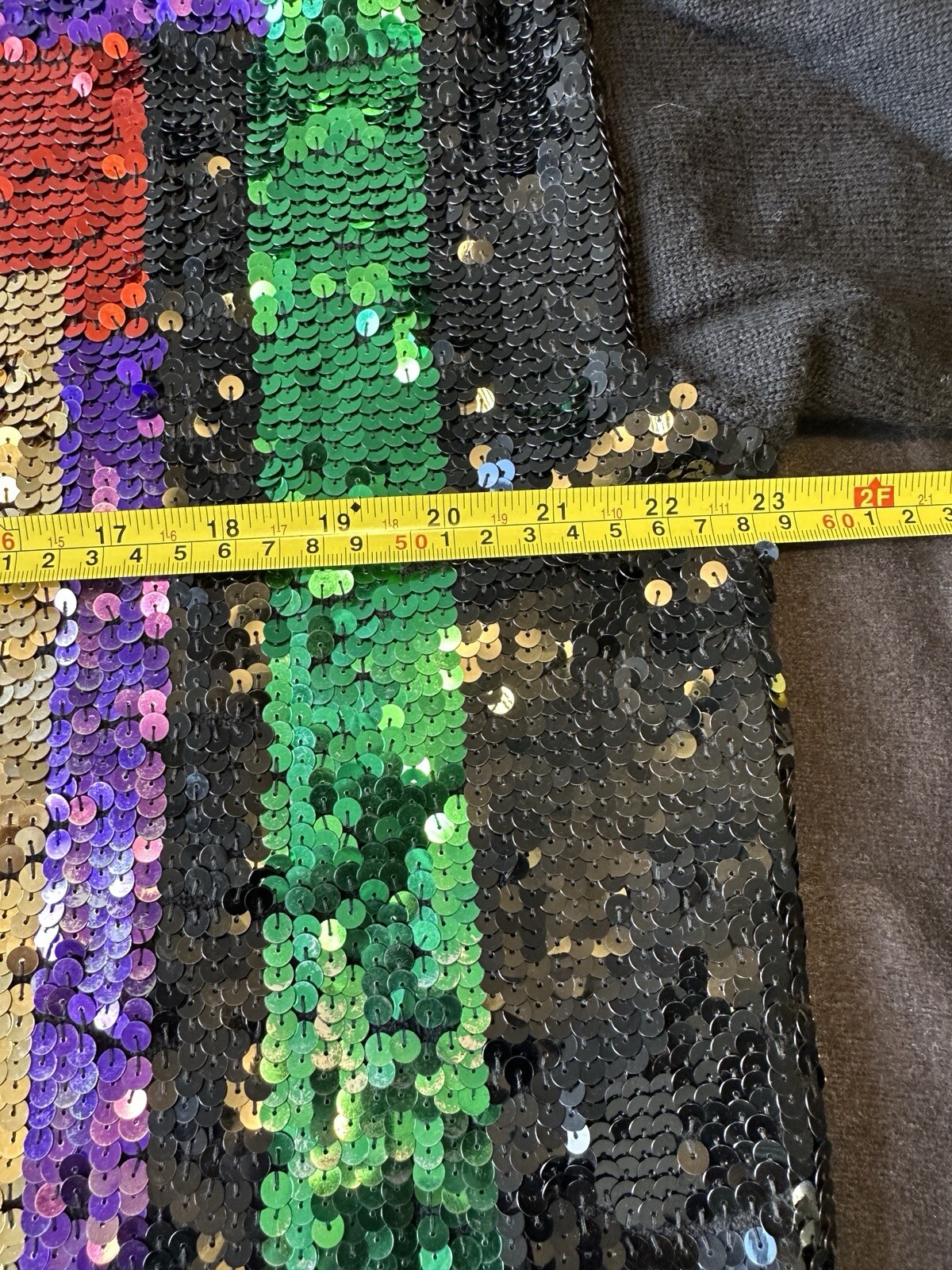 Vintage Sequin Sweater Multicolor Abstract Geometric Pattern Party Pullover