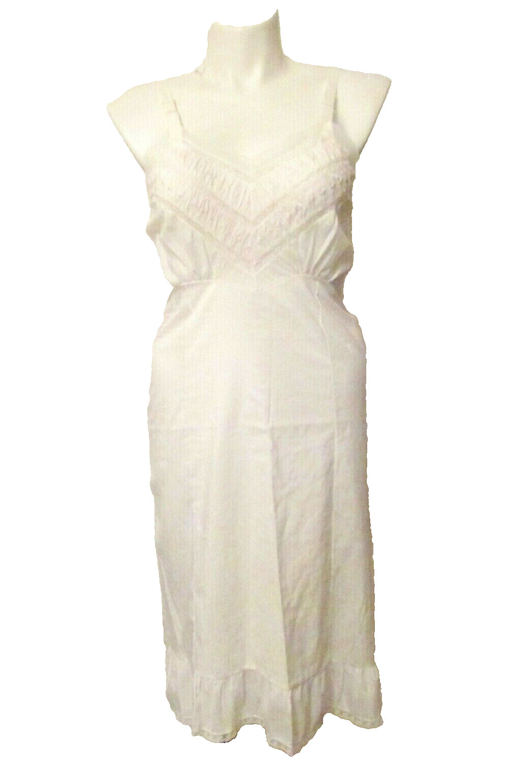 Penney’s Adonna Cotton Polyester Embroidered Pleated Full Dress Slip 40 USA made