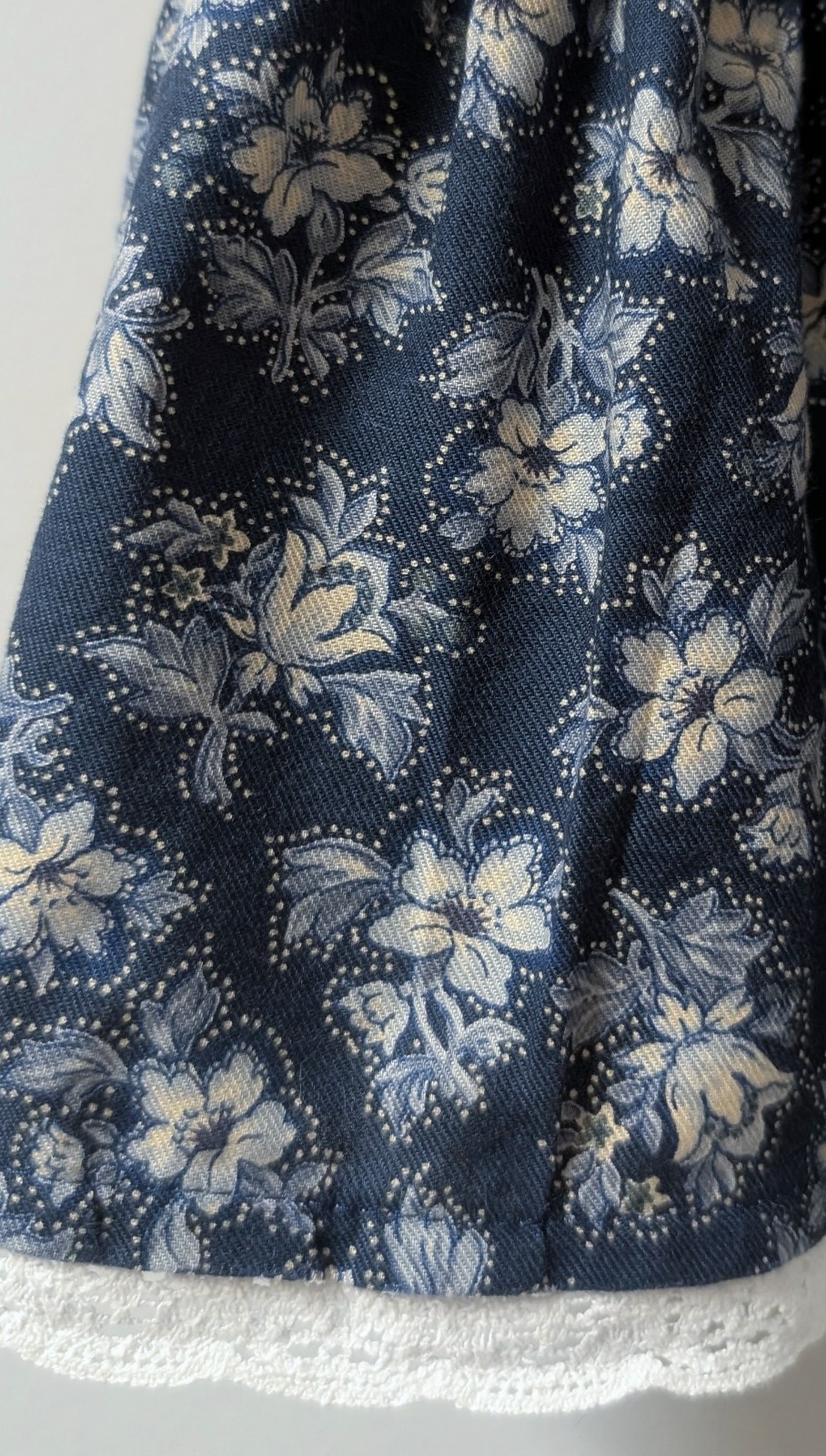 Vintage Banjo Dallas Texas Western Cowgirl Floral Skirt Ruffle Lace Trim M
