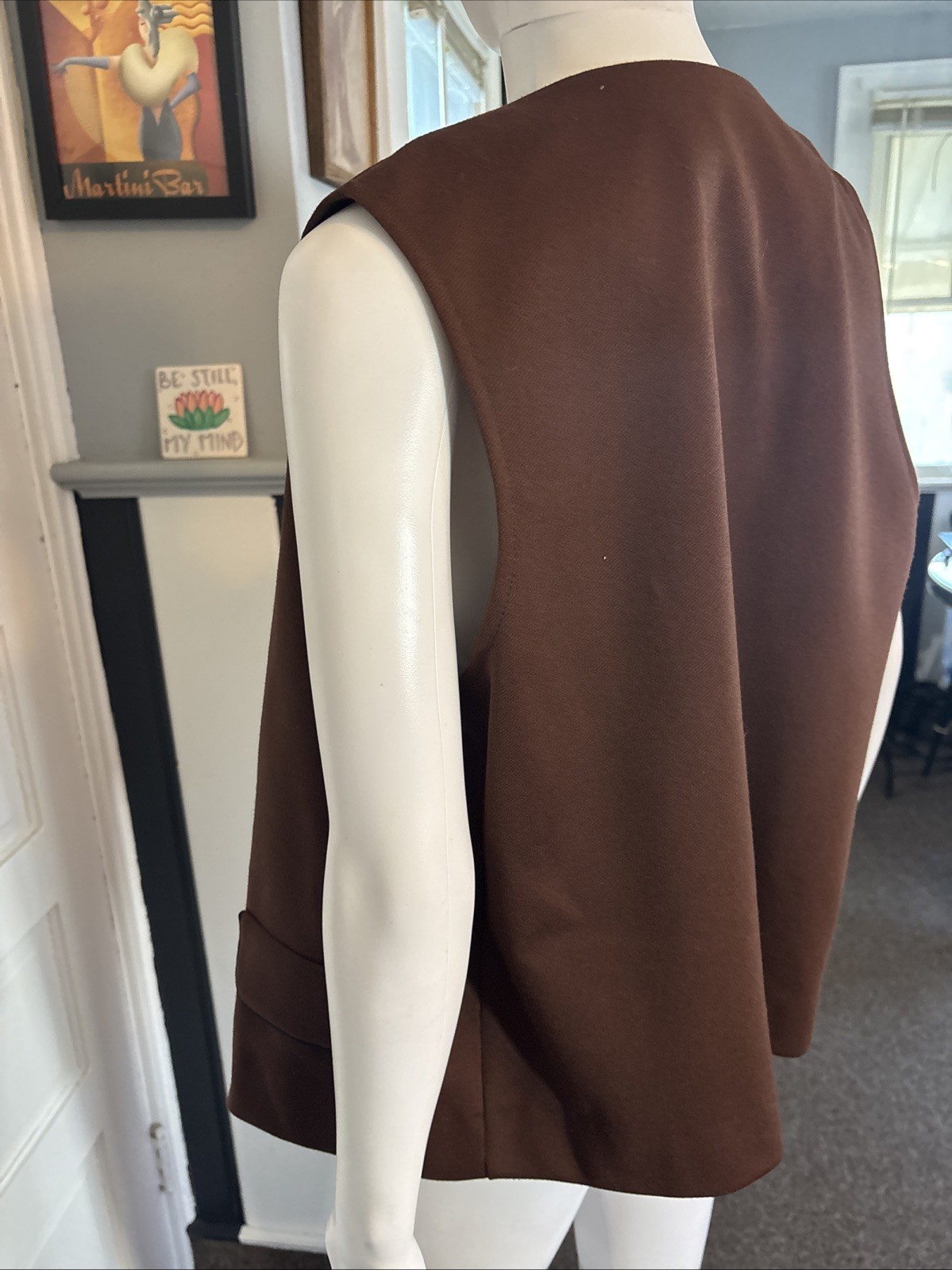 VTG 70s DEVON Women’s Brown Vest Size 12 Union USA Made Retro Disco Hippie