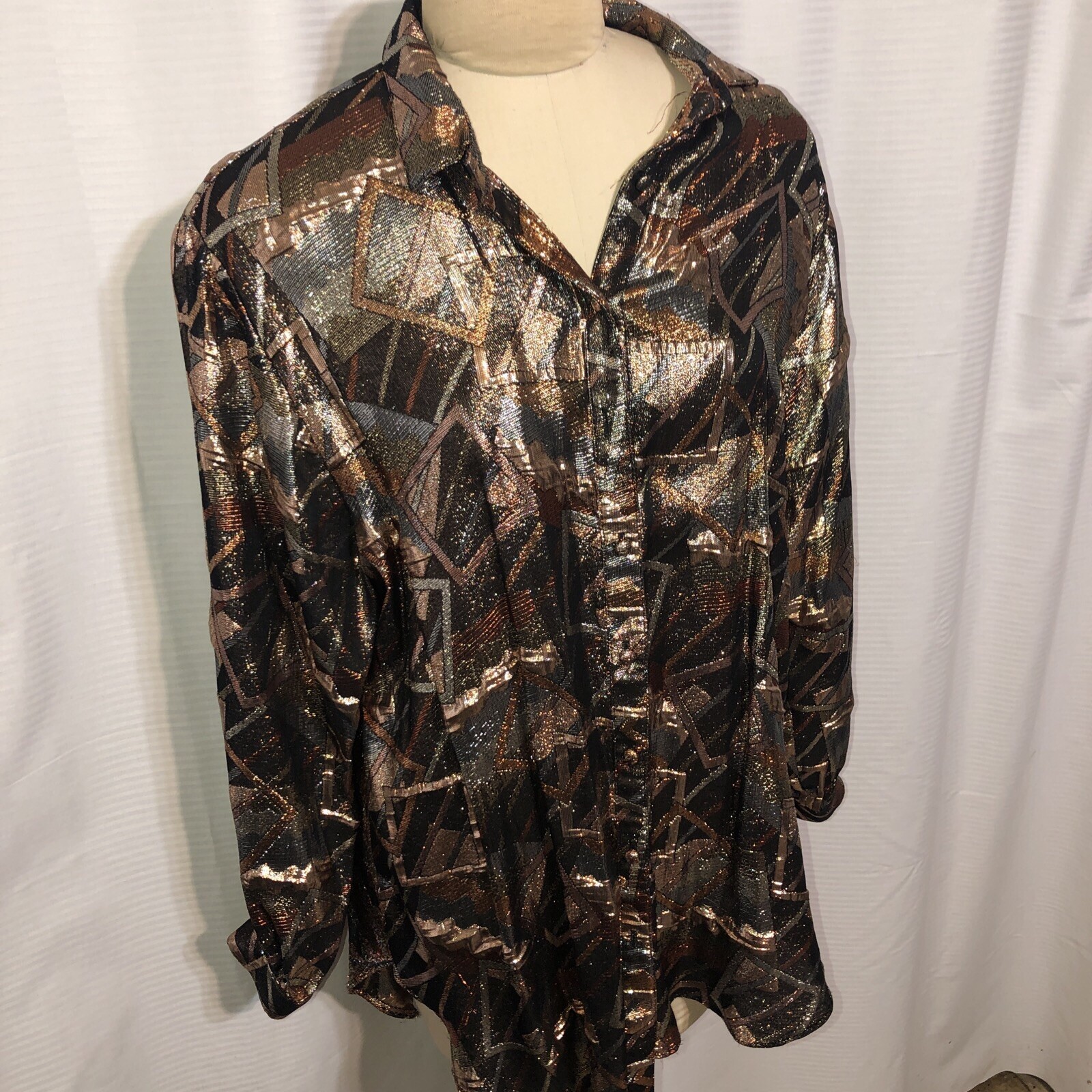 Vintage 80s L Rothschild San Francisco Gold & Black Velvet Brocade Jacket Size M