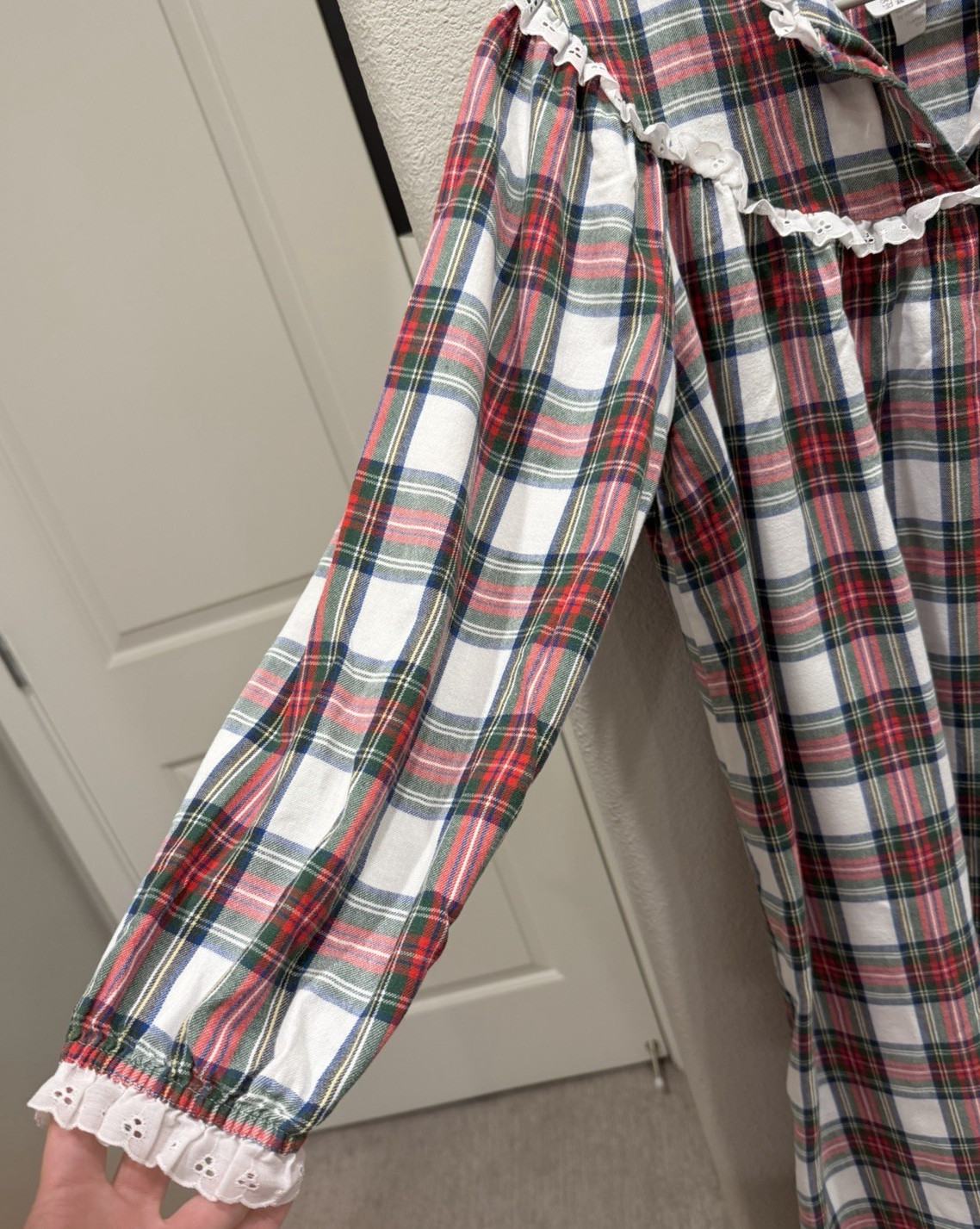 Vintage Lanz of Salzburg Plaid Pullover Nightgown Made With Love in USA M