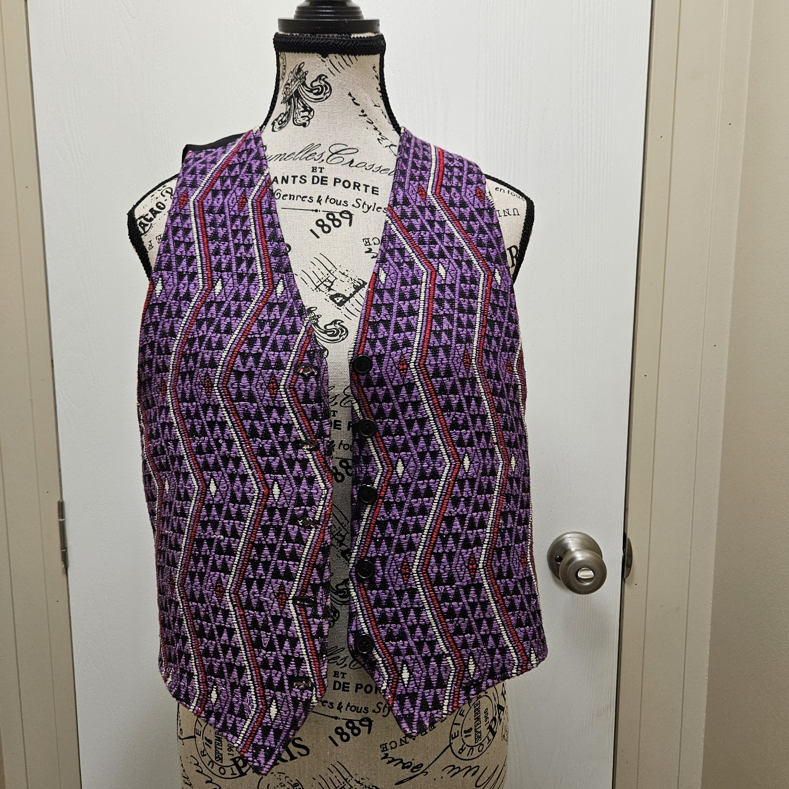 Vintage Handmade Western Rodeo Vest Button Up 90s Cowgirl Retro