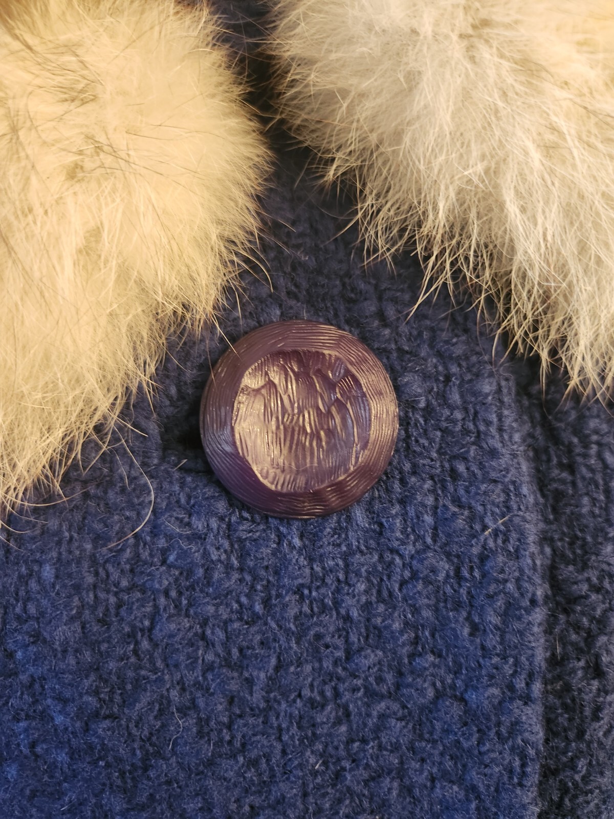 Vintage 1960s A-Line Wool and Fox Fur Coat, Size L
