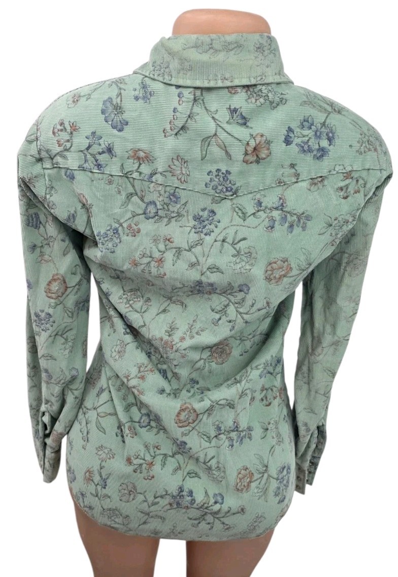 Vtg 70s Rappers Floral Corduroy Western Pearl Snap Shirt Women S Retro Cowgirl