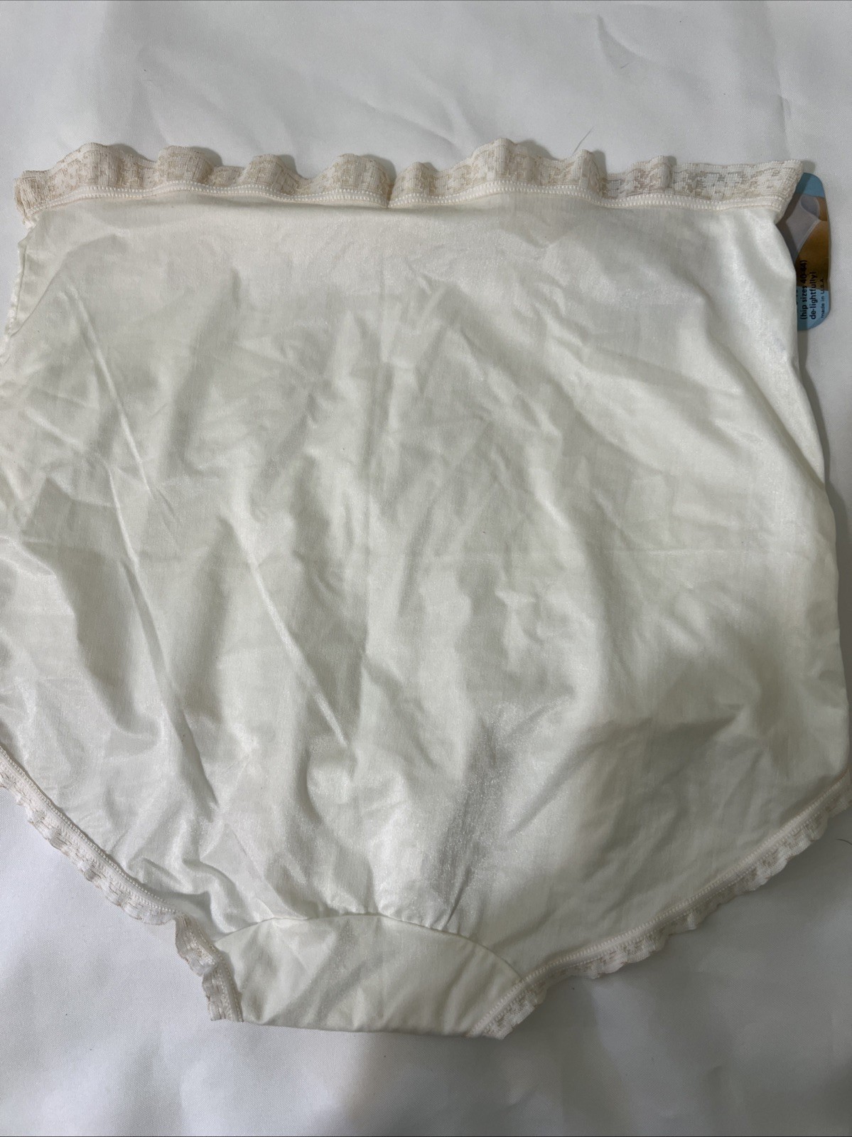 Vintage Be Free One Size 8-10 White Granny Panties Underwear Brief USA NWT
