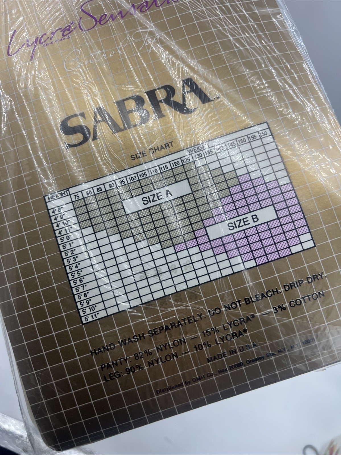 2 VTG Sabra LycraSensations Pantyhose Size A Taupe Cotton Crotch Sandalfoot