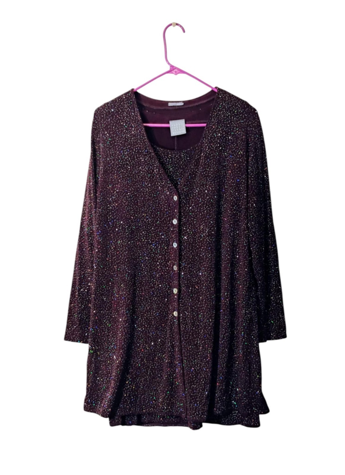 Vintage Rabbit Designs Sleeveless Mini Dress & Jacket Purple Sparkles Shimmer