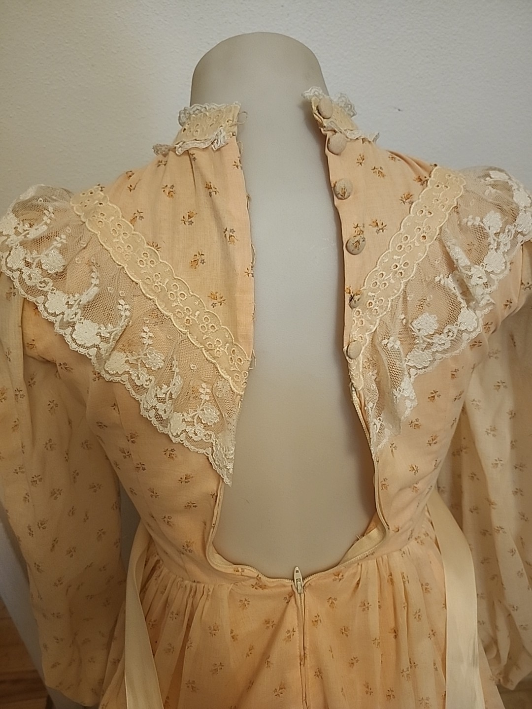 Handmade Pink Vintage Floral Victorian Prarie Cottagecore Dress