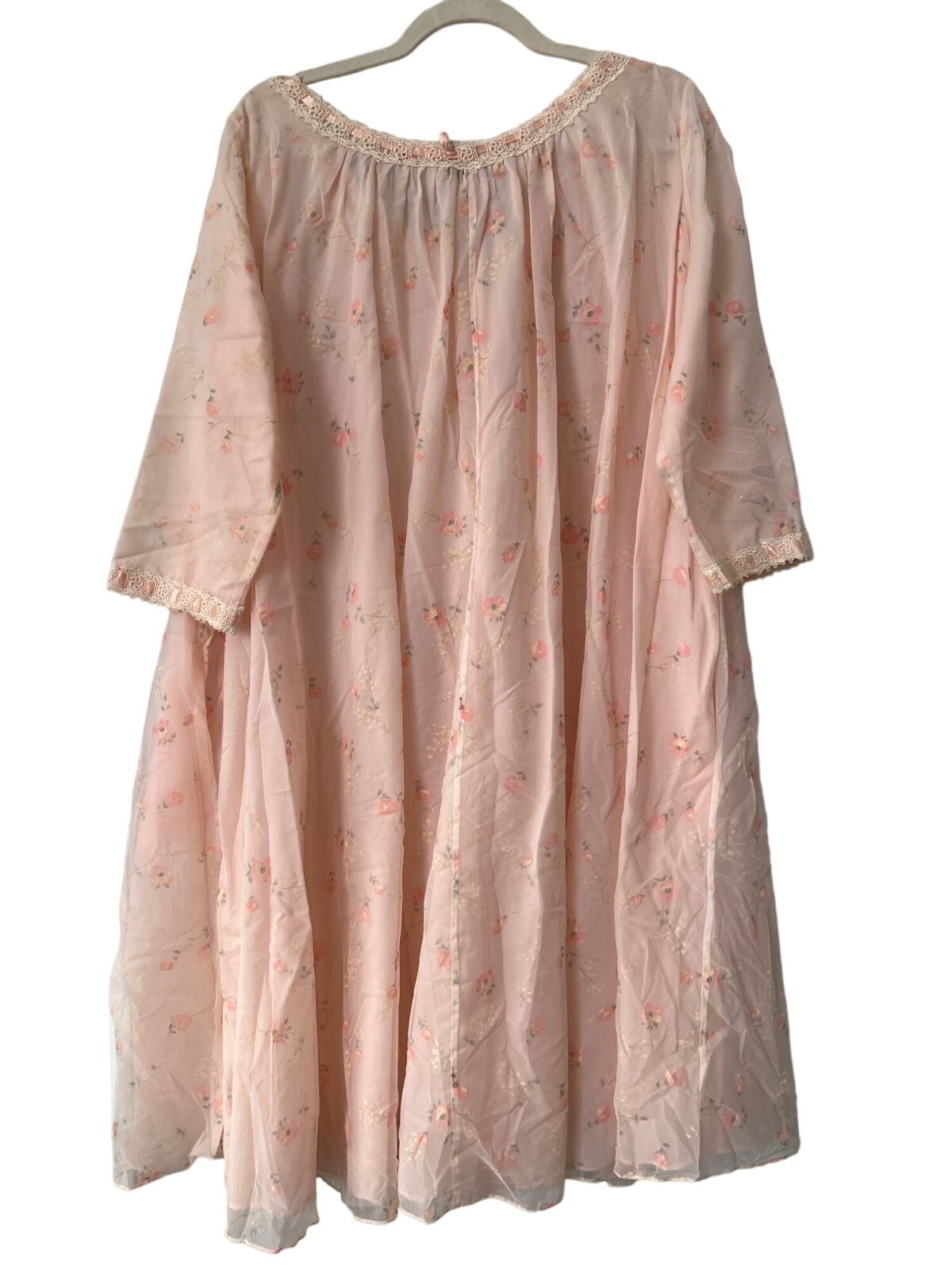 Vintage 60s Julius Garfinckel Co Floral Nightgown Size L Fairy Coquette Feminine