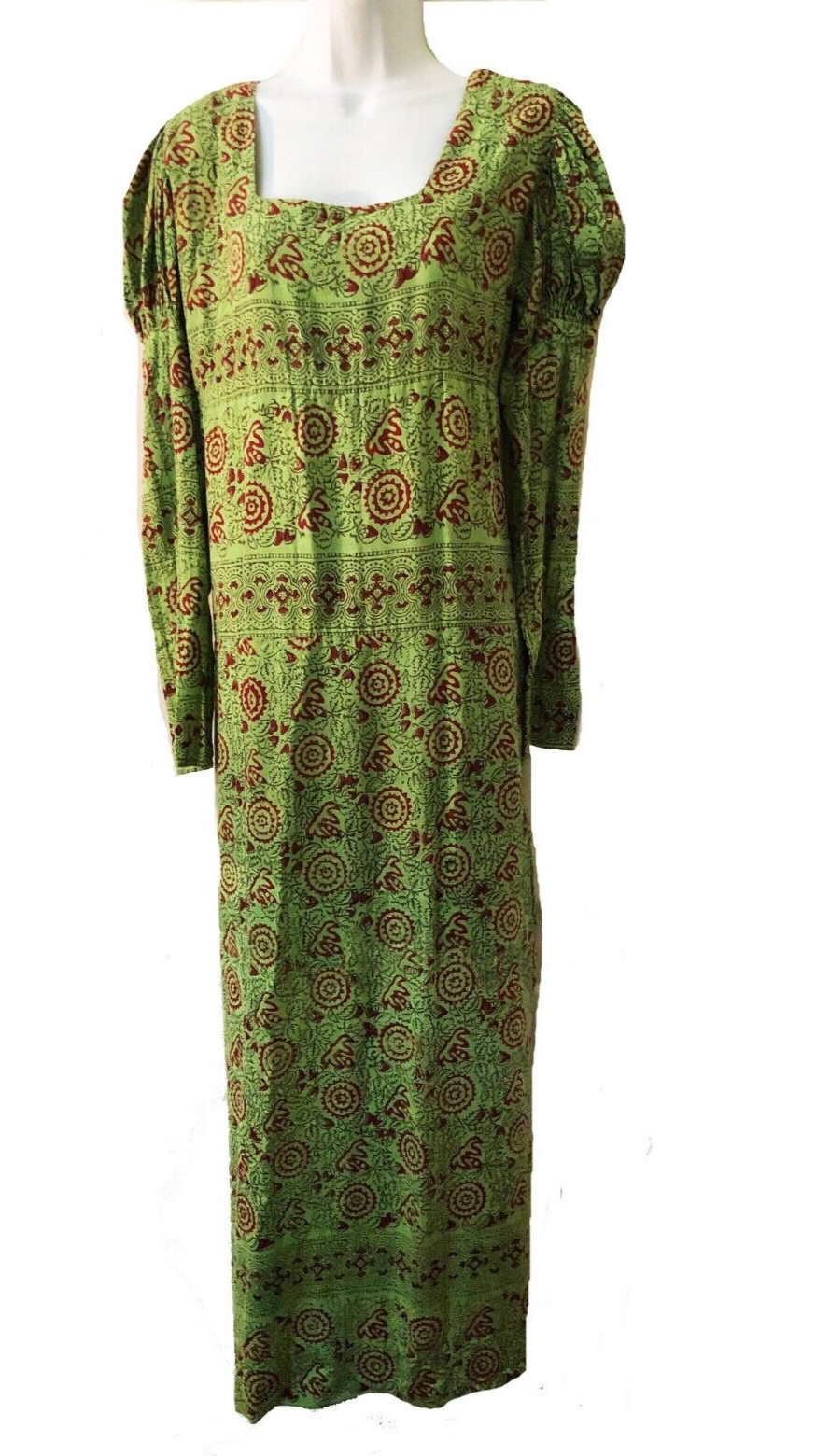 Vintage 1970s India Imports of Rhode Island Maxi Dress Empire Waist Maxi dress L