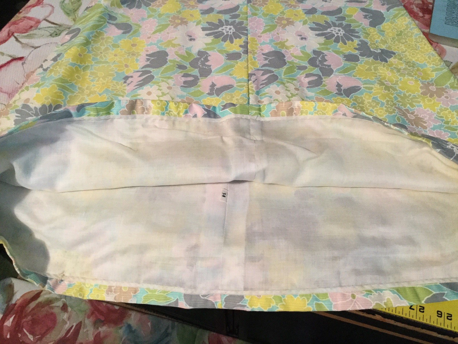 Vintage 1960’s Royal Lynne dress size 14 Floral Pink Green Blue Grey Sleeveless