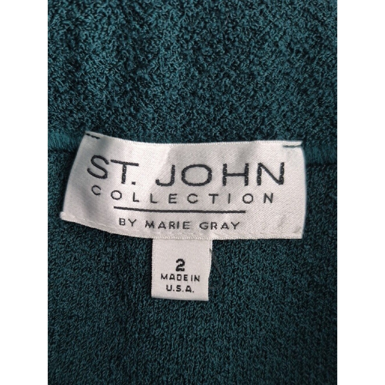 Vintage St. John Collection Marie Green Textured Knit Pencil Skirt Size 2