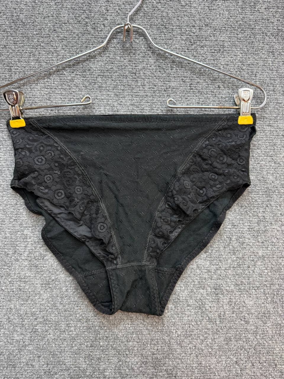 Isadora Black Lace Brief Panties Size 40 EU Floral Sheer Stretch Polyamide