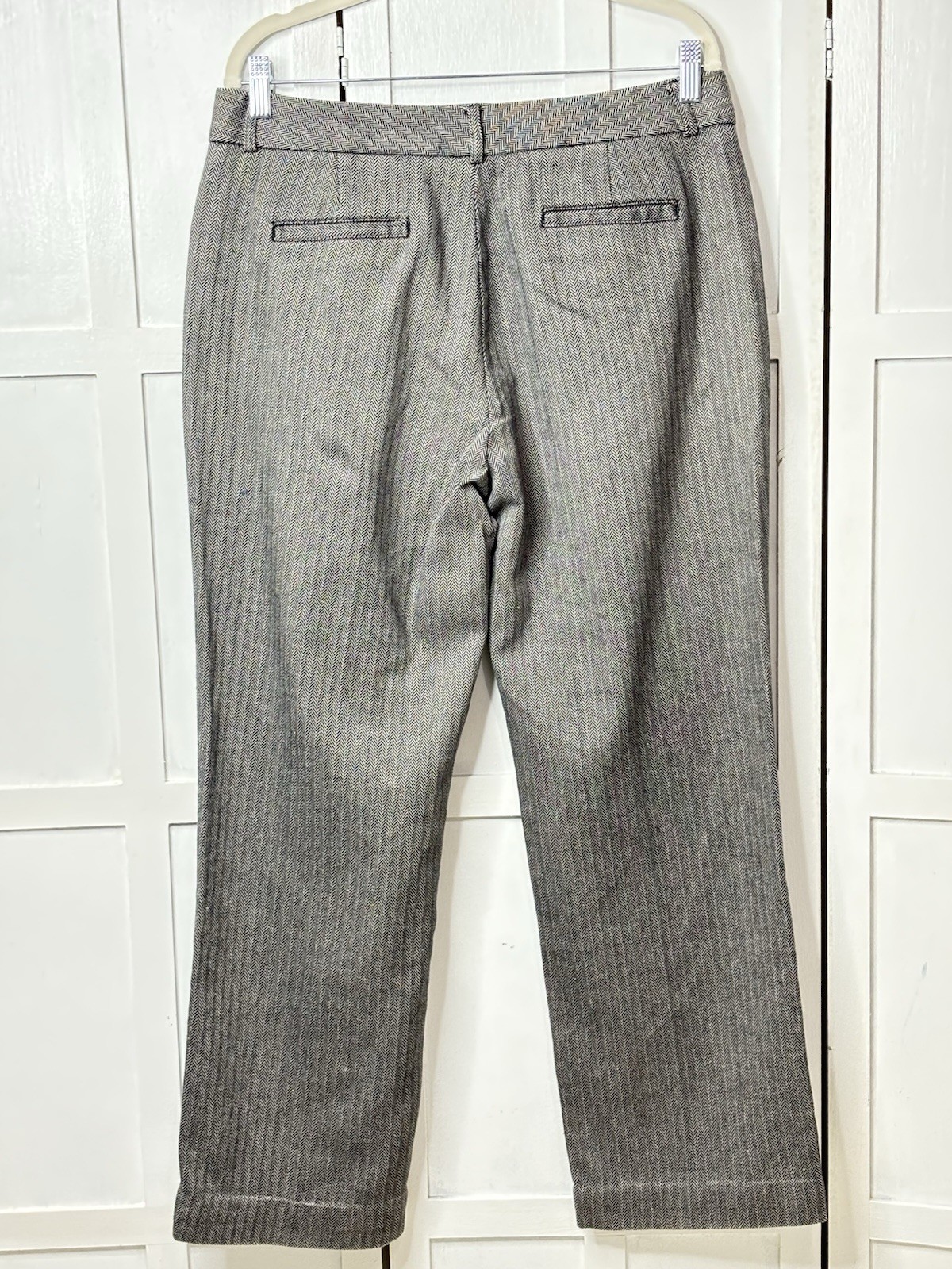 Dockers Vintage Pants Herringbone Cotton Gray Office Preppy Casual 12 Women