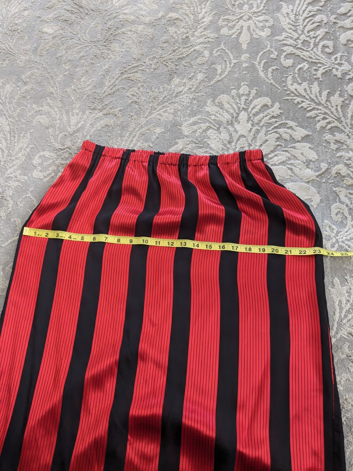 Lorac Original Dress Women’s L/XL Vtg 80s Red Black Stripe Drop Waist Nostalgic