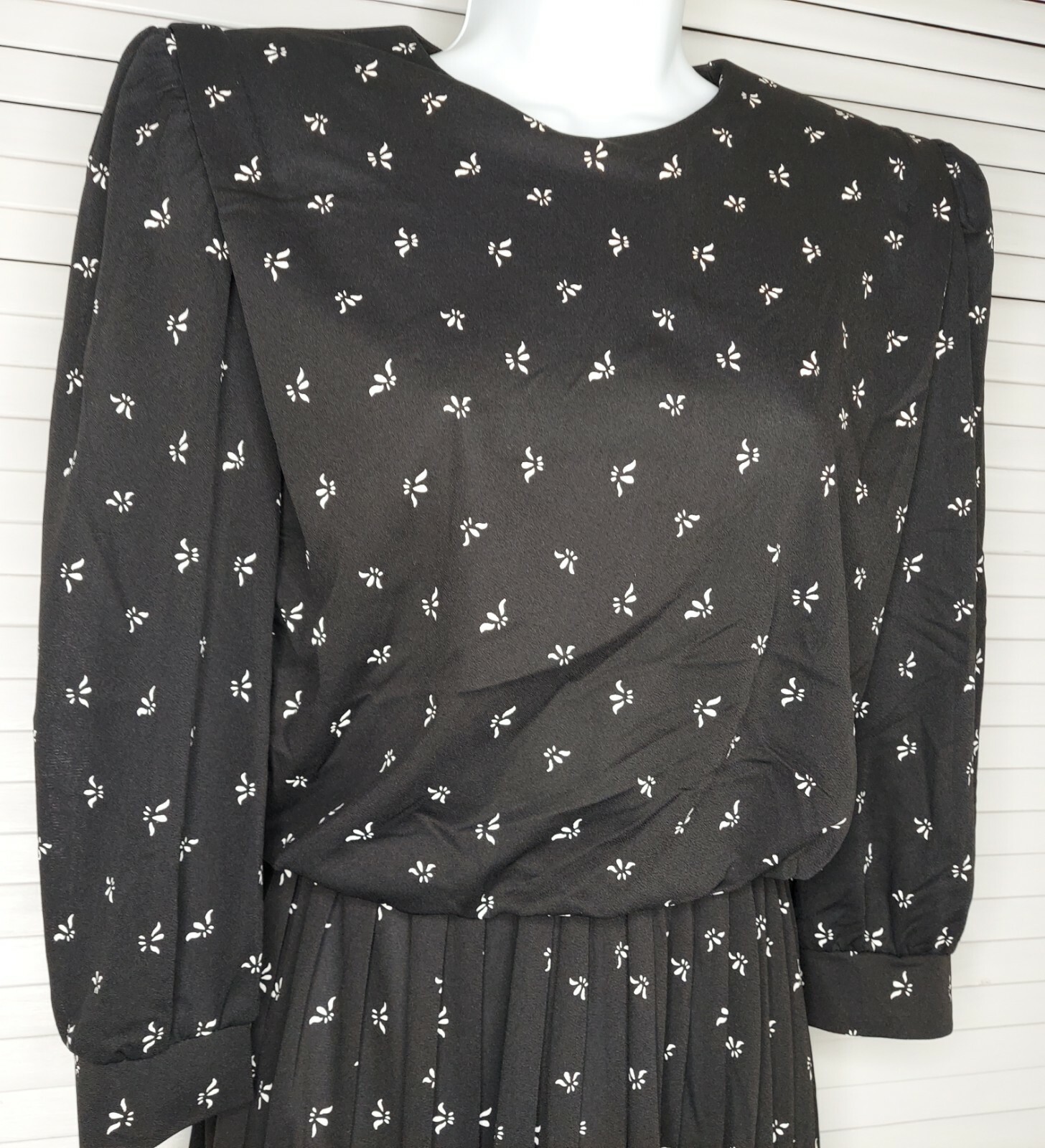 Vtg MERYL FASHIONS LTD Women’s Dress Modest Secretary 3/4 Sleeve Sz: 8 USA Made