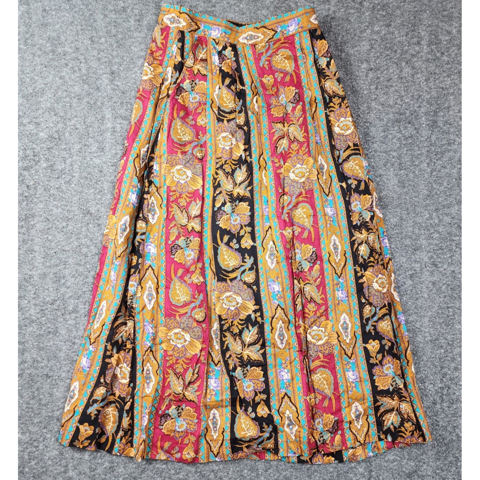 Plum Street H Passman & Son Maxi Skirt Women 7/8 Multicolor Paisley Vintage 70s