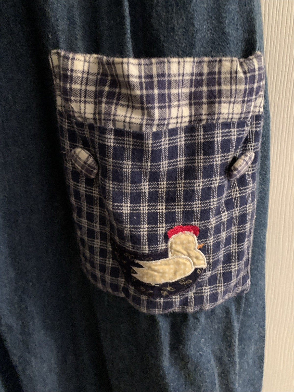 Country Wear Clothing Co. Size 16 Vtg Denim Maxi Dress W/Chickens On Pockets