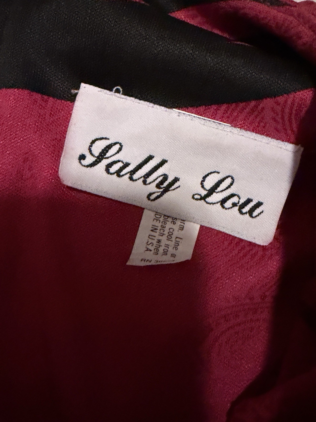 Sally Lou magenta dress Vintage 80s With Belt Size 10