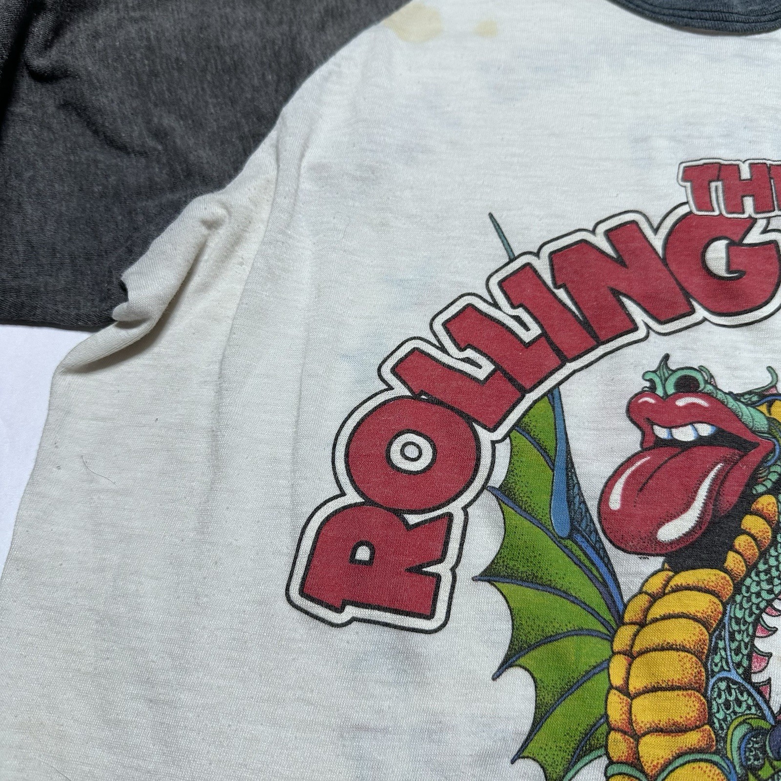 Vintage 1981 Rolling Stones Tour Baseball Shirt SOLD OUT Dragon Authentic Large