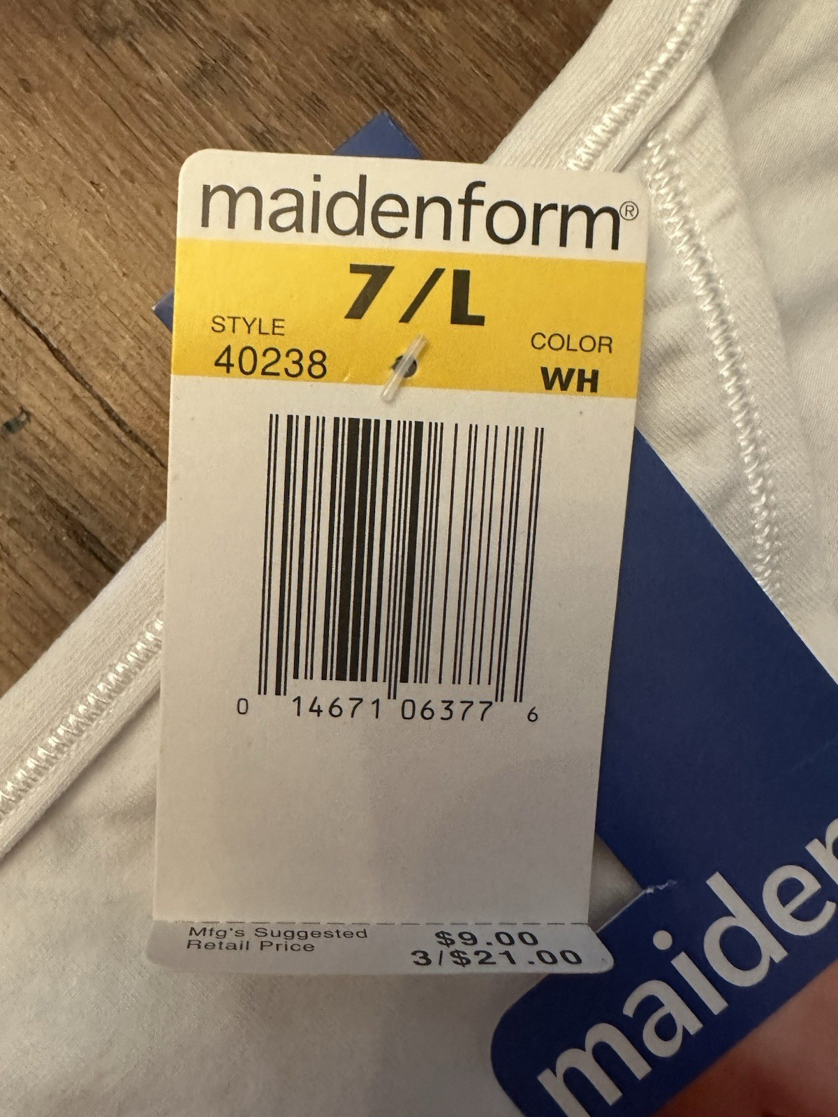 6 Vintage NWT 90s Maidenform Cotton String Bikini White Panties Underwear Sz 7