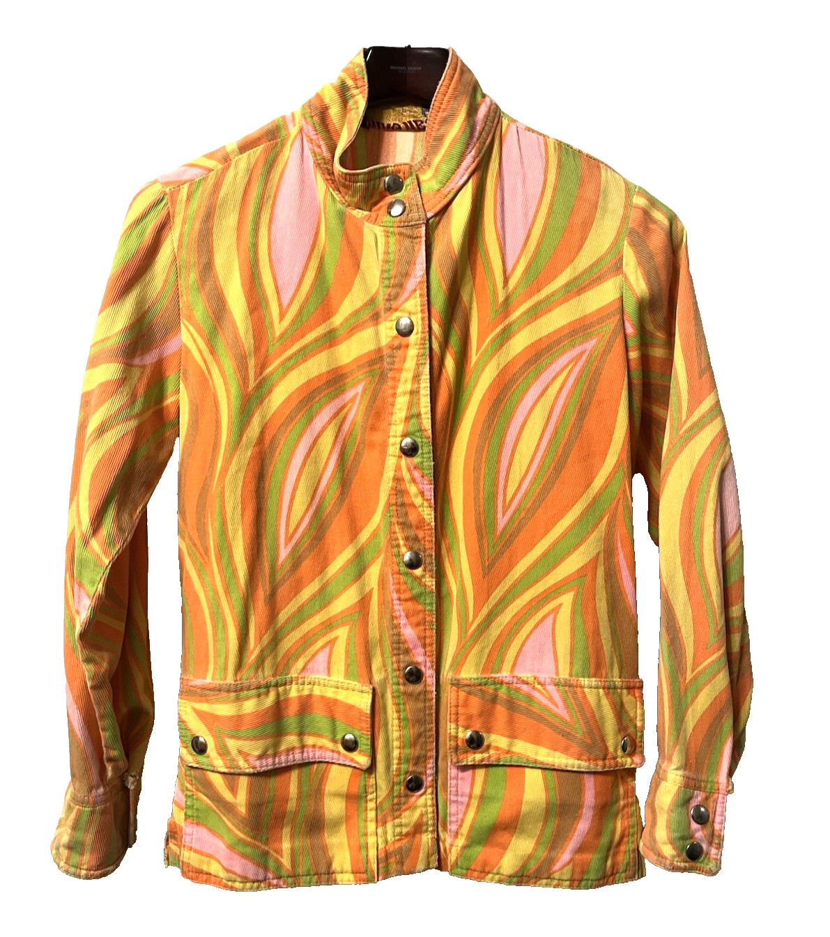 VINTAGE 60s SWING WEST GROOVY SKI WEAR BY RAVEN COTTON SNAP JACKET WOMEN MEDIUM
