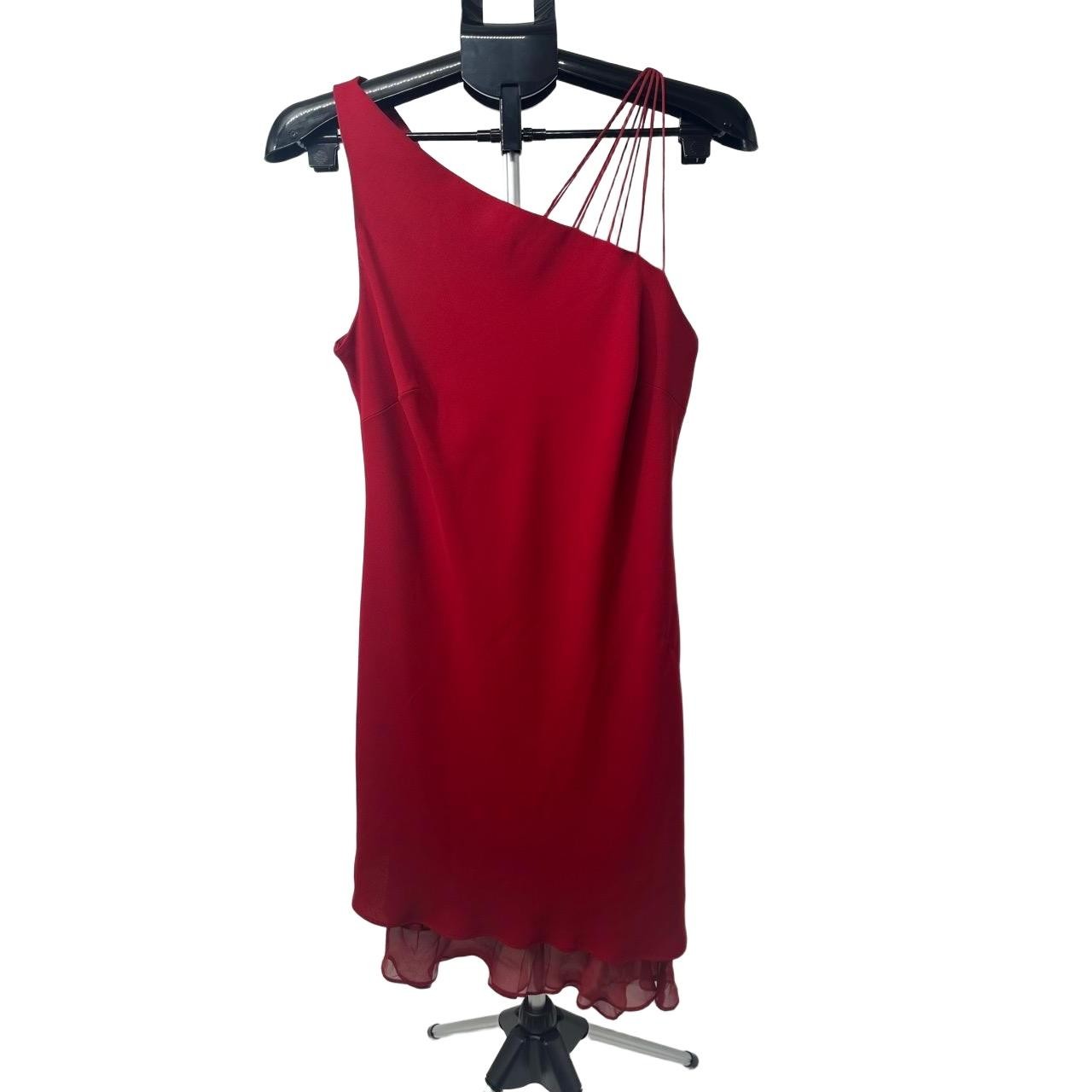Vintage Jones Wear Red Spaghetti Straps Ruffle Hem Y2K 90’s Dress Size 14