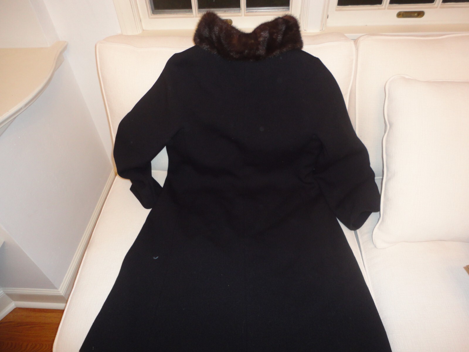 Vintage 1950’s Wool & Mink Evening Coat Bracelet Sleeves Size 8 Medium