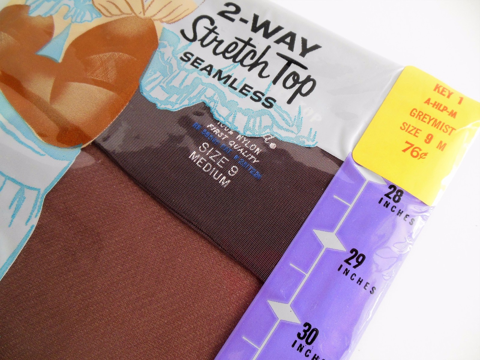 Nylon Stockings Kmart Sealed Vintage Stretch Top Seamless Lanolized Grey mist