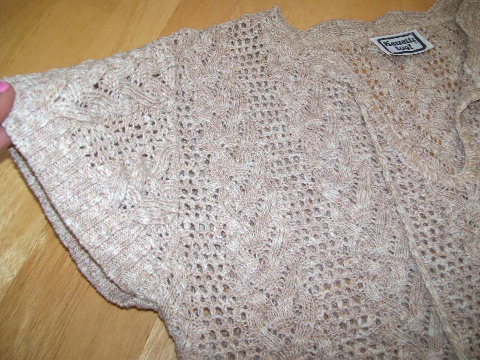 True Vintage 1980’s Kenneth Too! Boho Crochet Knit Sweater Top Shirt Small VTG